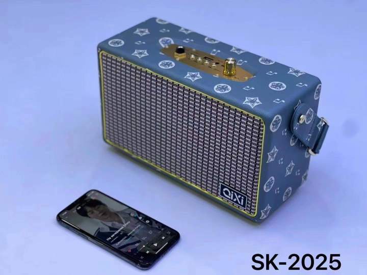 sk-2025-ลำโพงบลูทูธ-พร้อมอินเทอร์เฟซไมโครโฟน-รองรับไมโครโฟน-กีตาร์และเครื่องดนตรีอื่นๆ-ลำโพงretro-ลำโพงแบบพกพา-ลำโพงวินเทจ