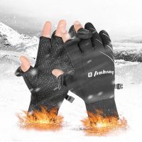 ❣♗ Winter Fleece Warm Gloves MenS Flip Cover Exposed Three-Finger Touch Screen Riding Cold Wind Driving Sports Gloves