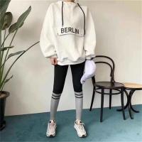 Chic Korean Style Ulzzang Color Block Letter Leggings For Women To Wear As Outerwear For Sports Slimming Pure Cotton Slimming Small Leg Pants