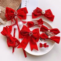 Winter New Cute Cartoon Red Strawberry Bow Hairpin For Girls Sweet Plush Hair Tie Rope Child Princess Headdress Kids Accessories