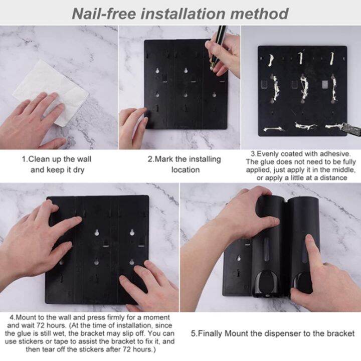 1-set-wall-mounted-lotion-bottle-dispenser-soap-pump-dispenser-bathroom-push-button-soap-bottle-shampoo-bottle-for-home-hotel-black