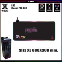 แผ่นรองเมาส์ มีไฟ  NUBWO GALAXY X93 XL LED ขนาด 800X300X4MM ประกันศูนย์ 2 ปี แผ่นรองเมาส์คอมพิวเตอร์