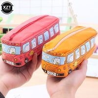 Cute Bus Pencil Case Canvas Stationery Box Large Capacity Pen Bag School Pencil Cases for Children Pen Case Kawaii Student Gifts Pencil Cases Boxes