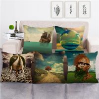 [COD] environmental protection advertising illustration linen pillowcase pillow cross-border platform manufacturers supply 167 5