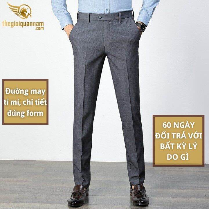 Hoàn tiền 20%] Quần âu Nam - Quần Tây Nam Công Sở Đen Cá Tính Dáng Ôm Chuẩn  Vải Mỏng Nhẹ Không Nhăn Không Xù NPV | Lazada.vn