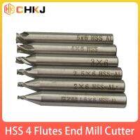 CHKJ ช่างกุญแจ เครื่องมือ เครื่องตัดมิลลิ่ง เจาะ บิต 1 / 1.2 / 1.5 / 2 / 2.5 / 3/4 / 5mm HSS End Mill ก้านตรง 4 ขลุ่ยเหล็กความเร็วสูง