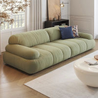 Agile Xuans new cream style fabric sofa modern simple small living room piano key inline puff sofa