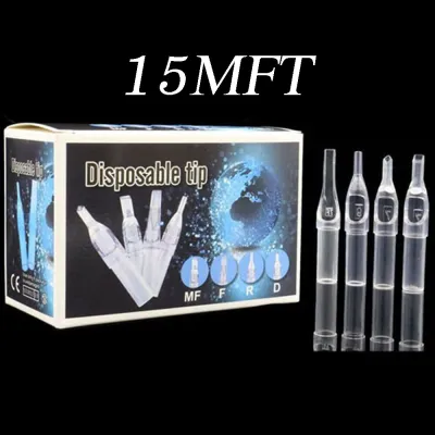 15MFT Tattoo Plastic Tip ปลายกระบอกเข็มสักพลาสติกใช้แล้วทิ้ง (1 กล่อง / 50 ชิ้น) Disposable Tattoo Tips