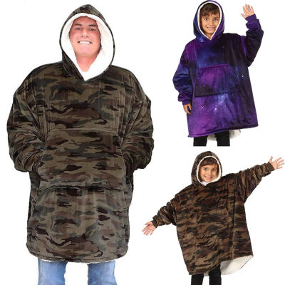 Winter Fleece Warm Hoodies Sweatshirts Thicken Pullovers Child Home Blanket Children Bathrobe Kids Boy Girls Home Casual Blanket