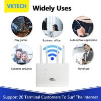 [Vktech] 4G เราเตอร์ไร้สาย Us/eu Plug เราเตอร์อินเตอร์เน็ตไร้สายเครือข่าย150Mbps เสาอากาศภายนอกโมเด็ม4พอร์ตเครือข่ายสำหรับสำนักงานบ้าน