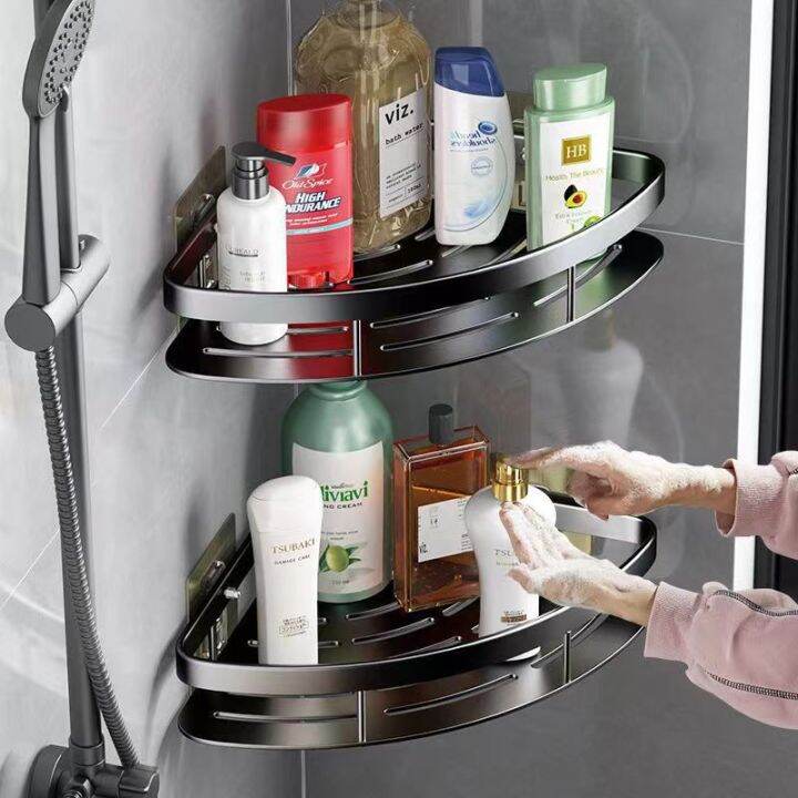 Stainless Steel Bathroom Corner Double Layer Triangle Rack Shelf