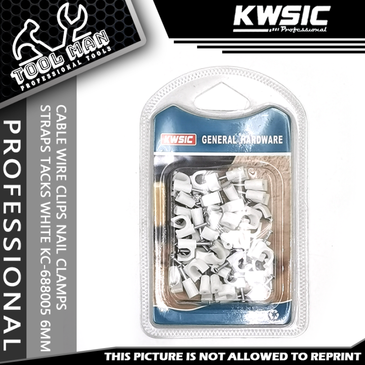 Tool Man Original Kwsic Cable Wire Clips Nail Clamps Straps Tacks White