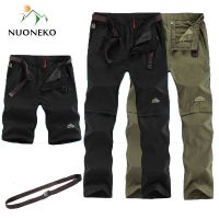 NUONKEO New Outdoor Quick Dry Hiking Pants Men Summer Removable Mens Sports Shorts Camping Trekking Waterproof Trousers PN10