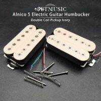 วินเทจ Alnico 5 Humbucker Pickup คอยล์คู่บริดจ์กีตาร์ไฟฟ้าอะไหล่กีต้าร์สีดำเสียงอบอุ่นงาช้าง