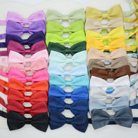 LINGUOZHANG22Bowtie ชุดเดรสของผู้ชายรุ่นเกาหลีมีโบว์นักเรียนสีทึบใบหน้าสดใสสีดำสีแดงม่วงเหลืองขาวอุปกรณ์ชุดนักเรียนสองชั้น