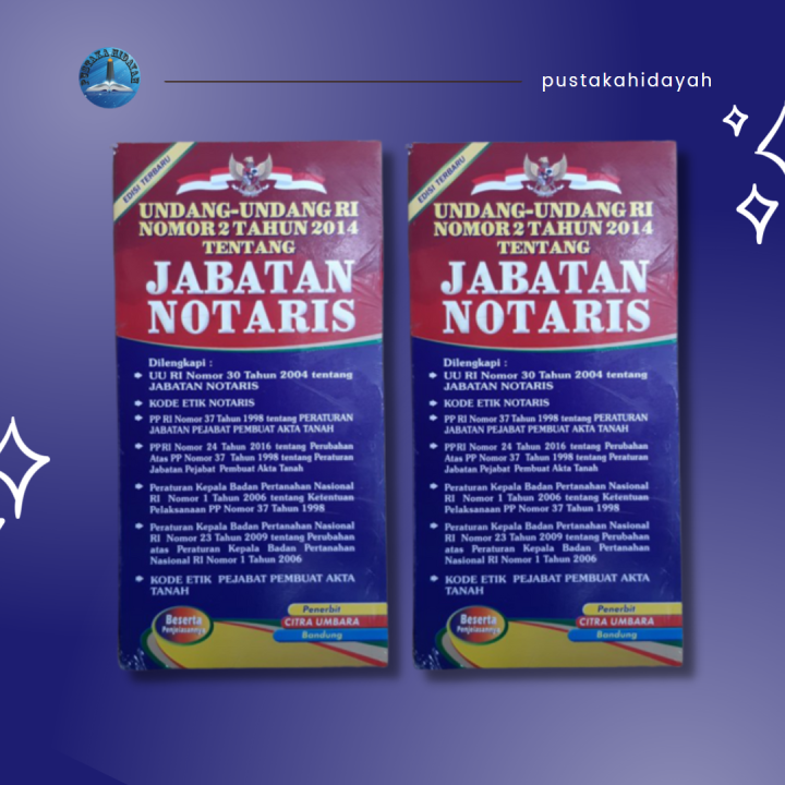 UU RI NO 2 TAHUN 2014 Tentang Jabatan Notaris | Buku Hukum Buku Undang ...