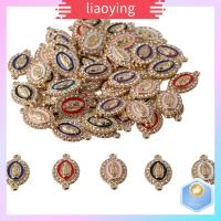 LIAOYING 60pcs โลหะผสมอัลลอยด์ เครื่องประดับจี้ Virgin Mary Link แหวนคู่ ผสมสี ไรน์สโตน สร้อยคอสำหรับผู้หญิง วงรีทรงรี การทำเครื่องประดับ สำหรับผู้หญิง