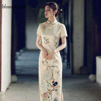 Cheongsam Qipao จีนดั้งเดิมชุด R ปรับปรุง High-End Oriental สไตล์ปาร์ตี้ฤดูร้อนจีนองค์ประกอบชุดสำหรับผู้หญิง