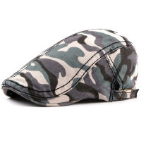 HT4165 Camo Beret หมวกผู้ชายผู้หญิงวินเทจผ้าฝ้ายศิลปินจิตรกรหมวกเบเร่ต์หมวกชายหญิงไอวี่เด็กส่งหนังสือพิมพ์แบนหมวกย้อนยุคเบเร่ต์สำหรับผู้ชาย