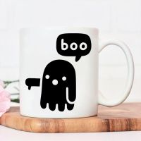 Halloween Boo Mug Cute Ghost Funny Pattern Printed Coffee Cup with Big Handrip Juice Mugs High Quality Ceramic Mug Water Cup