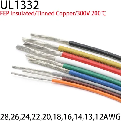 1M/5M 28/26/24/22/20/18/16/14/13/12AWG UL1332 PTFE Wire FEP Plastic Insulated High Temperature Electron Cable 300V
