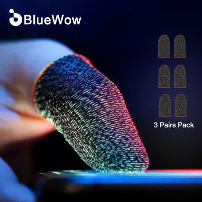 BlueWow S11นิ้วเกมปลอกนิ้วคาร์บอนไฟเบอร์สำหรับเกมมือถือ PUBG หน้าจอสัมผัสกันลื่นและกันเหงื่อถุงนิ้ว (1คู่/3คู่)