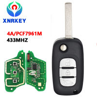 XNRKEY Flip Key 3 Button PCF7961M4A Chip 433Mhz Remote Key for Benz Smart Fortwo 453 Forfour 2015-2017 Replacement Key