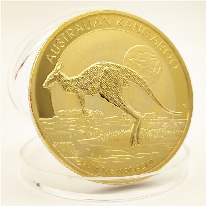 australian-commemorative-coin-kangaroo-gold-coin-foreign-coin-british-commonwealth-queen-gold-and-silver-coin-animal-coin