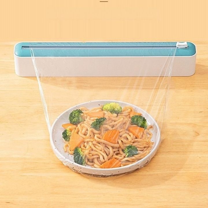 food-plastic-cling-wrap-dispensers-foil-holder-with-cutter-kitchen-storage-accessories-utensils-aluminum-foil-and-film-dispenser