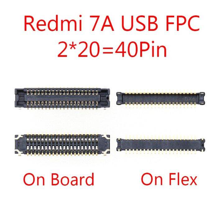 2ชิ้น30-40ขาหน้าจอแอลซีดี-fpc-บนเมนบอร์ดสำหรับ-xiaomi-redmi-7-7a-redmi7-redmi7a-usb-บอร์ดขั้วต่อแบตเตอรี่แบบเฟล็กซ์