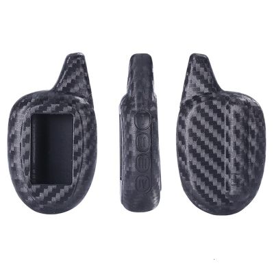 npuh Carbon Fiber Silicone Key Cover For Scher-Khan Magicar 7 M12 M11 M9 M8 M7 Russia 2-Way Car Alarm Silica Gel LCD Remote Case