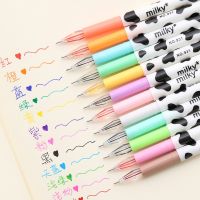 nmiaojudianzishangwuyo ปากกาเจล ลายวัว 12 สี เครื่องเขียนสไตล์เกาหลี