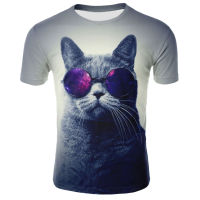 2023 NEWCool 3D พิมพ์แว่นตา Cat Top 2021ล่าสุดเสื้อยืดผู้ชายสัตว์ฤดูร้อนใหม่ Casual Street ผู้ชายและผู้หญิงเสื้อยืดขนาดใหญ่ XS-6X