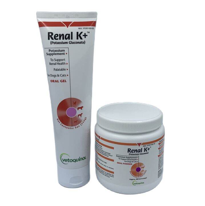 Vetoquinol Renal K+ Gel + Renal K+ Powder Potassium Supplement for Cats
