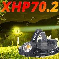 XHP70.2ไฟหน้าแบบ Led ที่มีประสิทธิภาพ XHP70สีเหลืองสีขาว Led ไฟฉายตกปลาแคมป์ซูม USB ชาร์จไฟฉาย3*18650 Touch Light