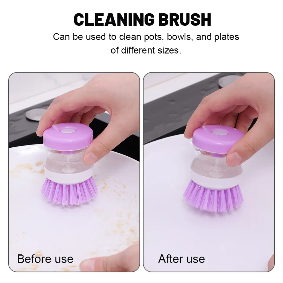 Kitchen Press Type Auto Liquid Washing Brush For Pot Dish Household  Cleaning Brush with Soap Dispenser Dishwashing Utensils Tool