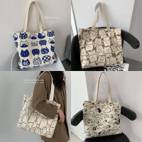 Mang247 กระเป๋าผ้ามินิมอล 4 ลายสกรีน ขนาด 39x35cm กระเป๋า Tote Bag TT-999