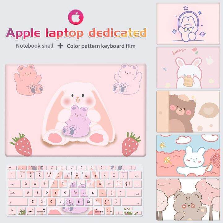 เคสเปลือกแข็งกระเป๋าแล็ปท็อปการ์ตูน2ชิ้นสำหรับ-macbook-air-13-a2681case-m2-2022-a2337-a2338-pro14-a2442น่ารักเคสอุปกรณ์เสริม