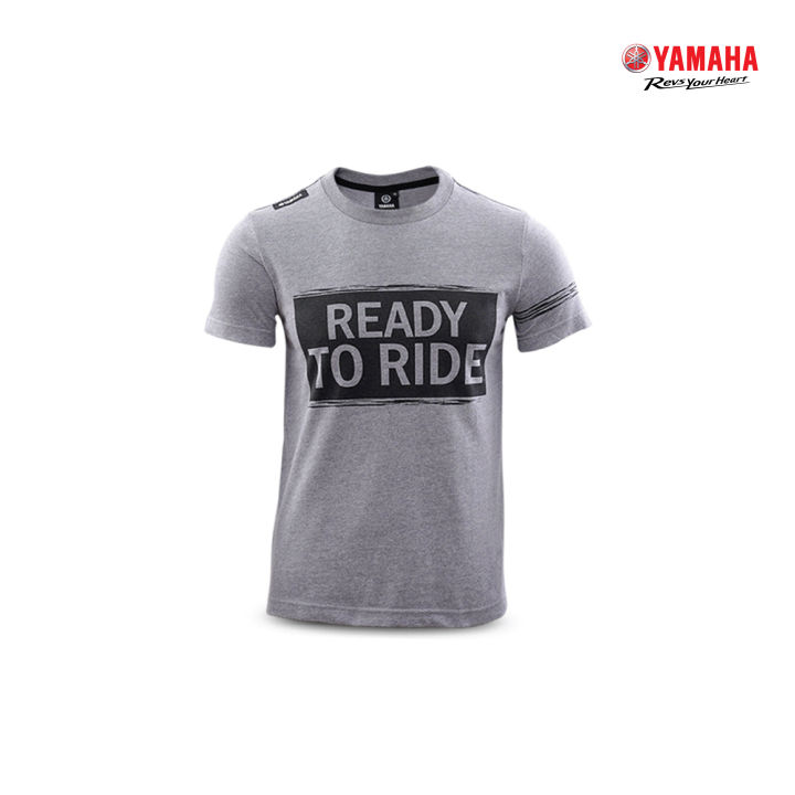 yamaha-เสื้อยืดสกรีน-ready-to-ride-สีเทา