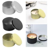 12Pcs Round Metal Tin Box Candle Tin Black Gold Silver Jar Storage Empty Pot Plain Screw Top Cans Cream Cosmetic Container