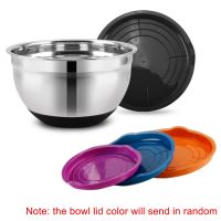 Thickened Tableware Kitchen Utensil Mixing Bowl Silicone Bottom Food Container Stainless Steel Non-Slip W/Lid