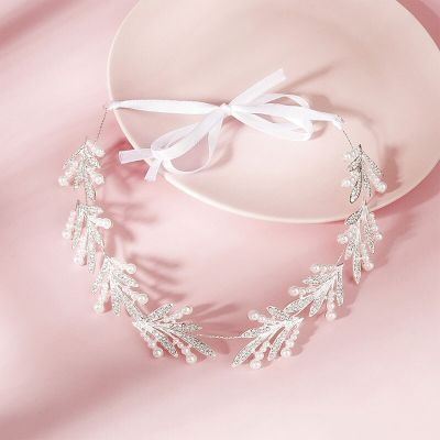 【YF】 Crystal Bridal Headpieces for Brides Silver Wedding Hair Accessories Bride Headband Pearl Pieces Women
