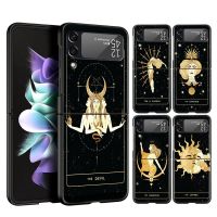 Witches Moon Tarot Mystery Totem Hard PC Phone Case For Samsung Galaxy Z Flip 4 Black Cover For Galaxy Z Flip 3 Shockproof Case