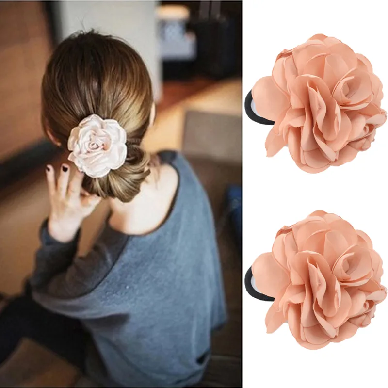 QNAIT】Fashion Women Hair Accessories Simulation Flower Rubber Band Camellia  Rose Attached to Elastic Hair Bands Headdress | Lazada PH