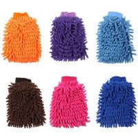 Hot sale 2 in 1 Ultrafine Fiber Chenille Microfiber Car Wash Glove Mitt Soft Mesh backing no scratch for Car Wash and Cleaning Windshield Wipers Washe