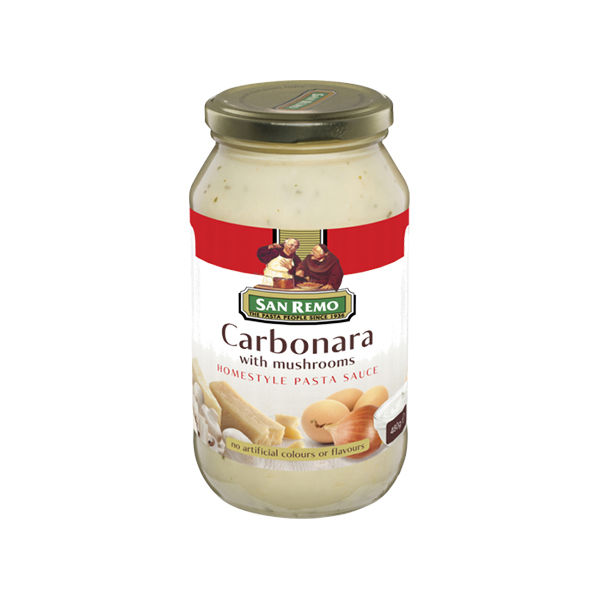 San Remo Carbonara Pasta Sauce 480g. ซานรีโม่คาร์โบนารา พาสต้าซอส ขนาด 480 กรัม (3827)