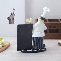 WU CHEN LONG Resin Mustache Chef Message Board Figurines Creative Blackboard Ornaments Decoracion Hogar Restaurant Gifts R4822