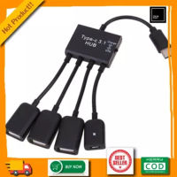 สายแปลง Type c usb OTG 4 in 1 hub แบบมีไฟเลี้ยงด้วย Type C OTG Hub Cable Connector 4 Port USB For Smartphone Tablet PC