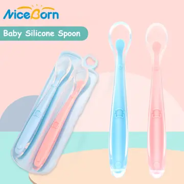 2pcs Silicone Training Spoons Baby Feeding Stage Kits