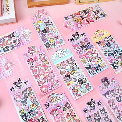 Anime Sanrio Goo การ์ดสติกเกอร์ Pachacco Kuromi Hello Kitty Hand Account ขนาดเล็กการ์ดสติกเกอร์ของตกแต่งโทรัพท์มือถือน่ารักของขวัญ